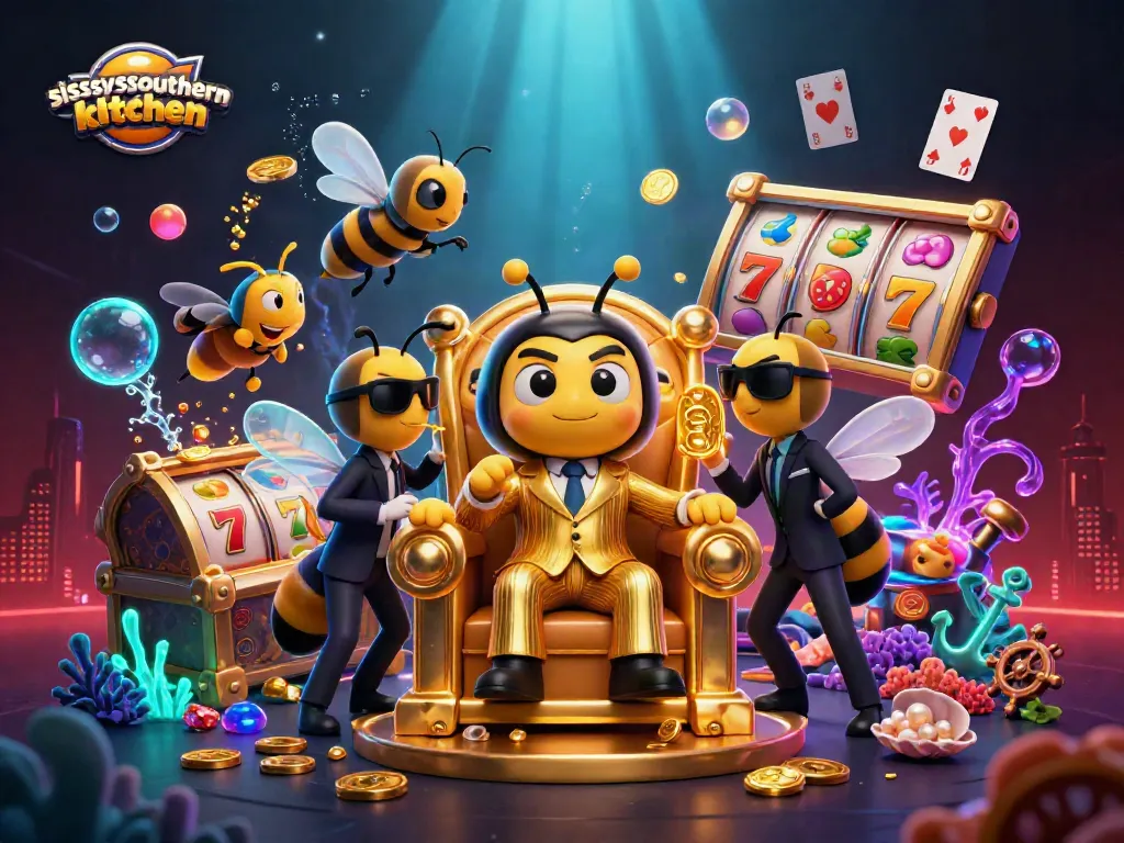 Sissy's Southern Kitchen casino scene with bumblebee mob boss and dynamic gambling elements